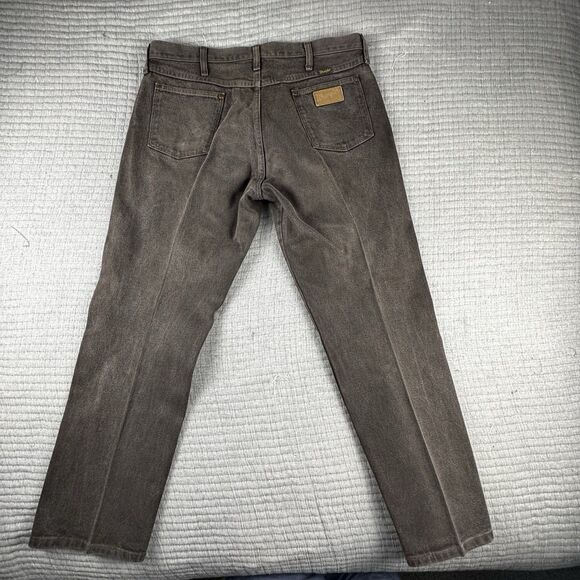 Wrangler 13MWZ Jeans Men 36x30 Brown Straight Denim Cowboy Rodeo Work Western - Picture 5 of 6